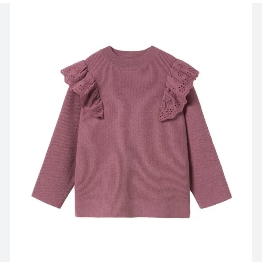 ZARA SWISS EMBROIDERY KNIT SWEATER